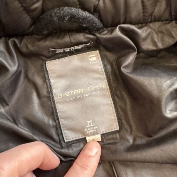 G-Star Raw Women's Wool Lined Relax Trench Overcoat Jacket Charcoal Gray Large - Picture 10 of 16